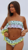 Mint Green Ruffles Bandeau BIkini Sets