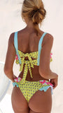 Color Block Bowtie Tank Bikini Sets