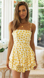 Yellow Sunflower Cami Strap Romper
