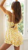 Yellow Sunflower Cami Strap Romper