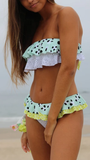 Mint Green Ruffles Bandeau BIkini Sets